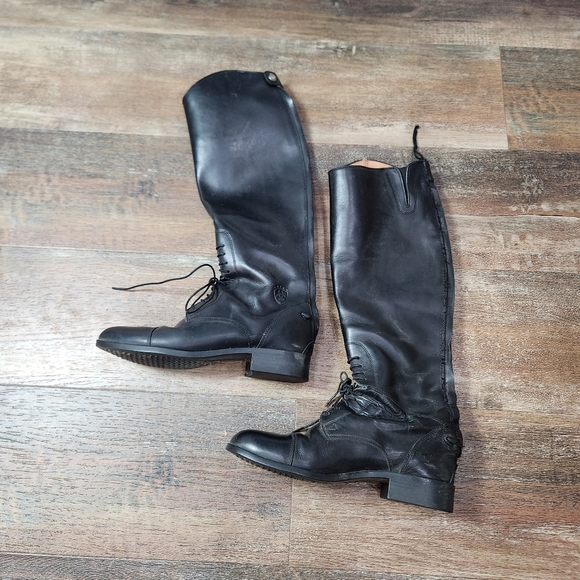 Ariat Heritage II Field Tall Black Riding Boot Zip Style 55001 Size 7.5 *Damaged - Picture 2 of 16